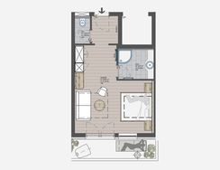 Floor plan of Standard double room 104