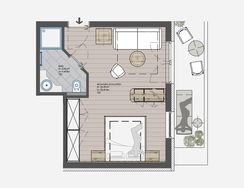 Floor plan of Standard family room 102