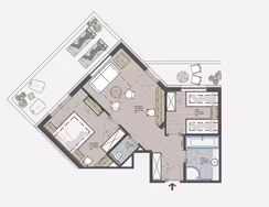 Grundriss Hochzillertal Suite 107